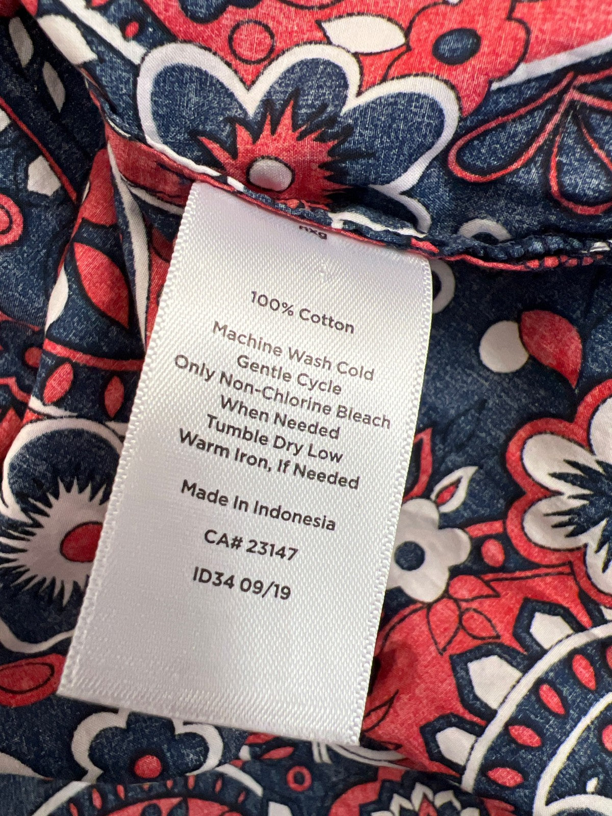 Talbots Women’s Red/Blue Long Sleeve Button Up Shirt - Plus 2X