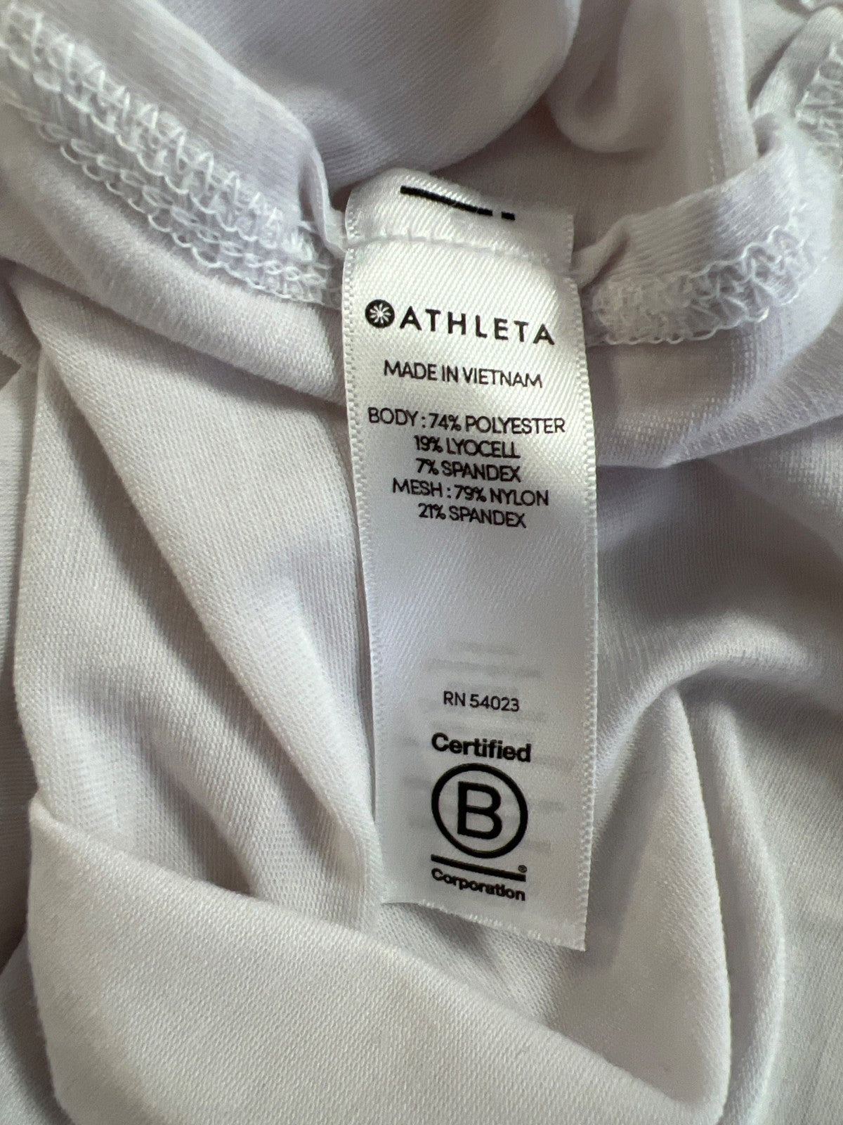 Athleta Women’s White Essence Mesh Trim Side Slit Tank Top - S