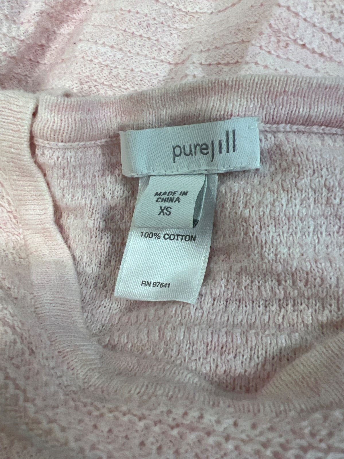 Pure J.Jill Women’s Pink 3/4 Sleeve Textured Sweater - XS