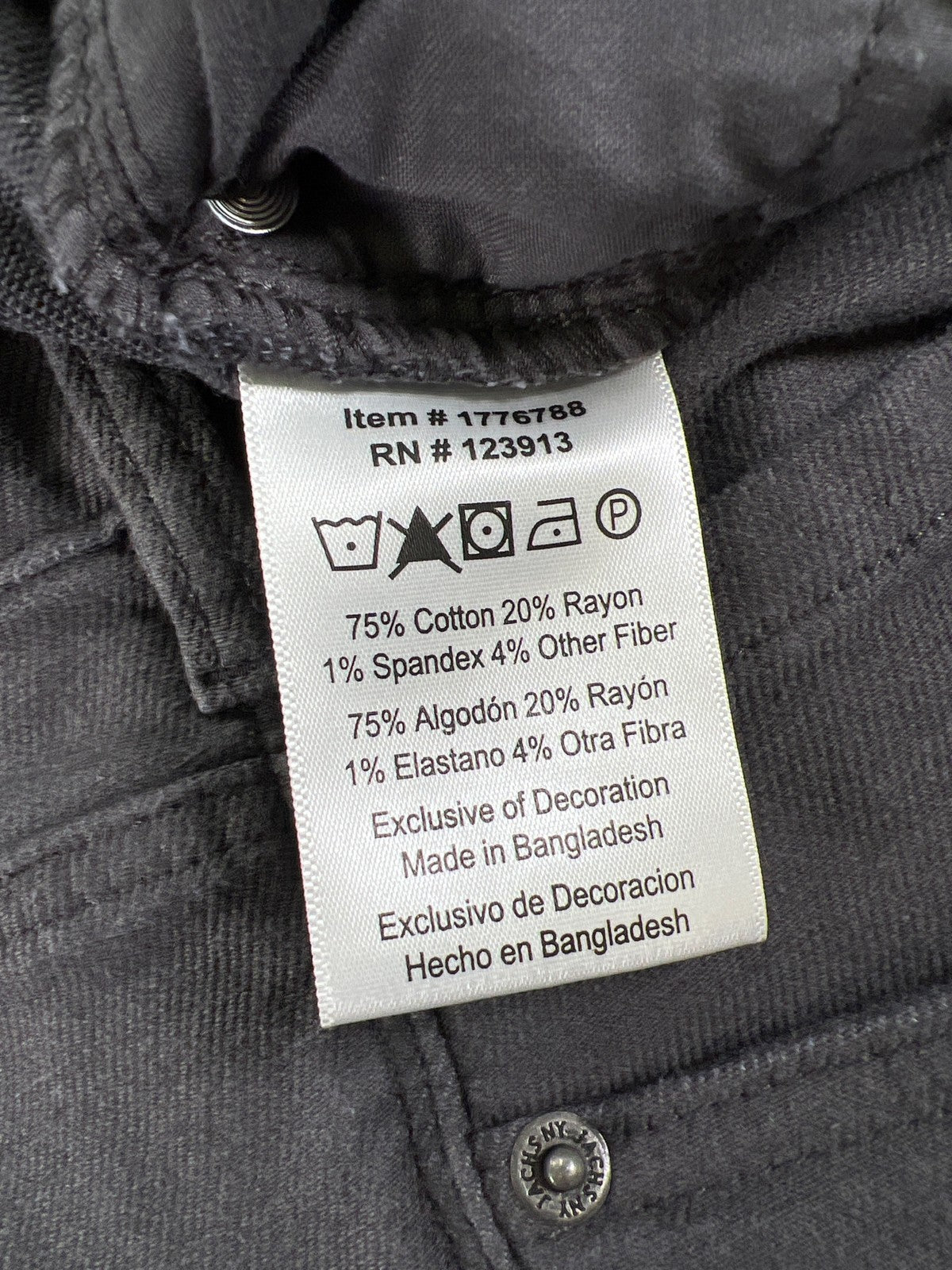 Jacks New York Men’s Gray Straight Fit Stretch Pants - 40x30