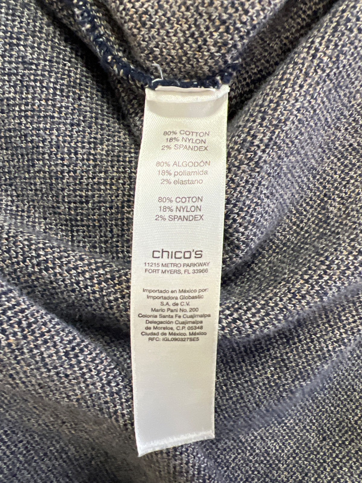 Chico’s Women’s Blue/Beige Open Front Long Sleeve Cardigan Sweater - 3/US XL