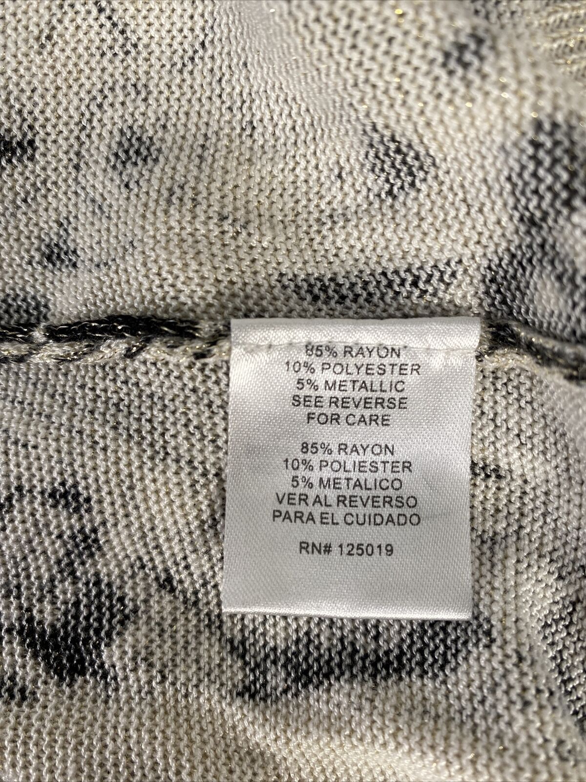 NEW Joseph A. Women's Beige/Black Metallic Animal Print Cardigan Sz M