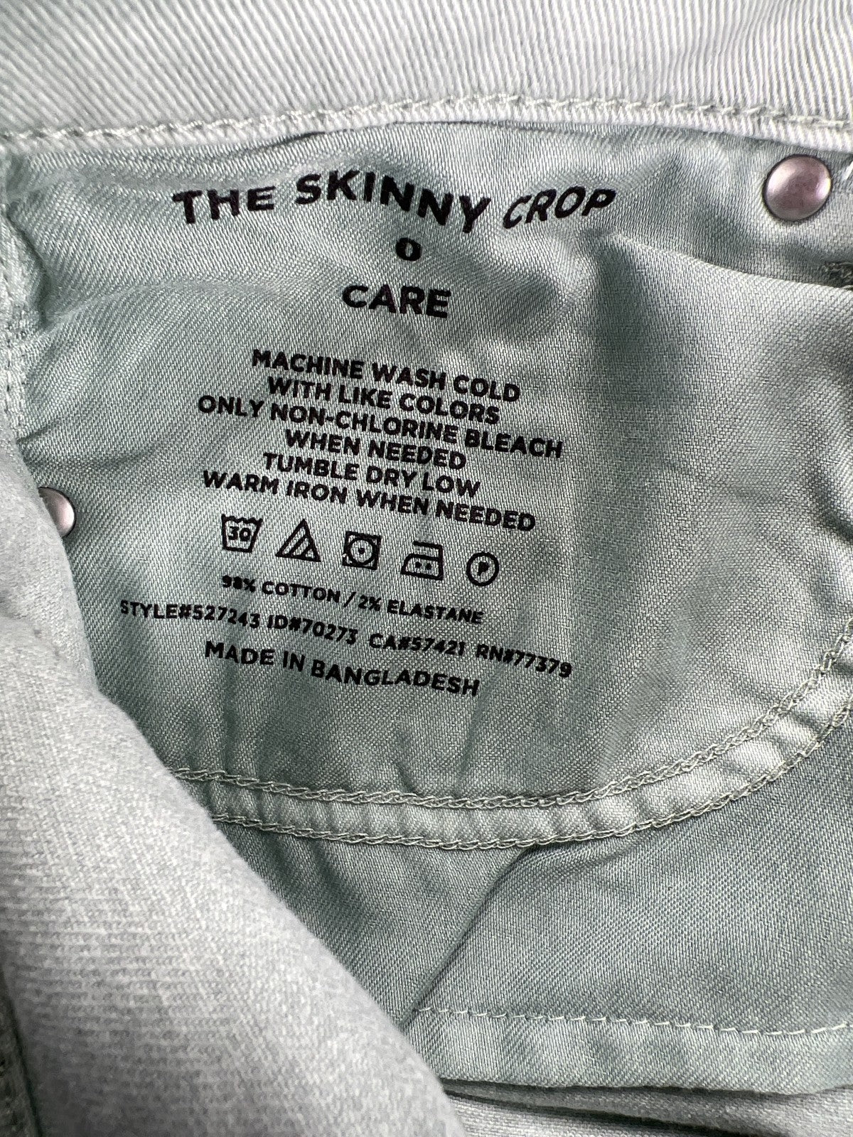 NEW Ann Taylor Women’s Blue Mid Rise Fringe Skinny Crop Jeans - 0