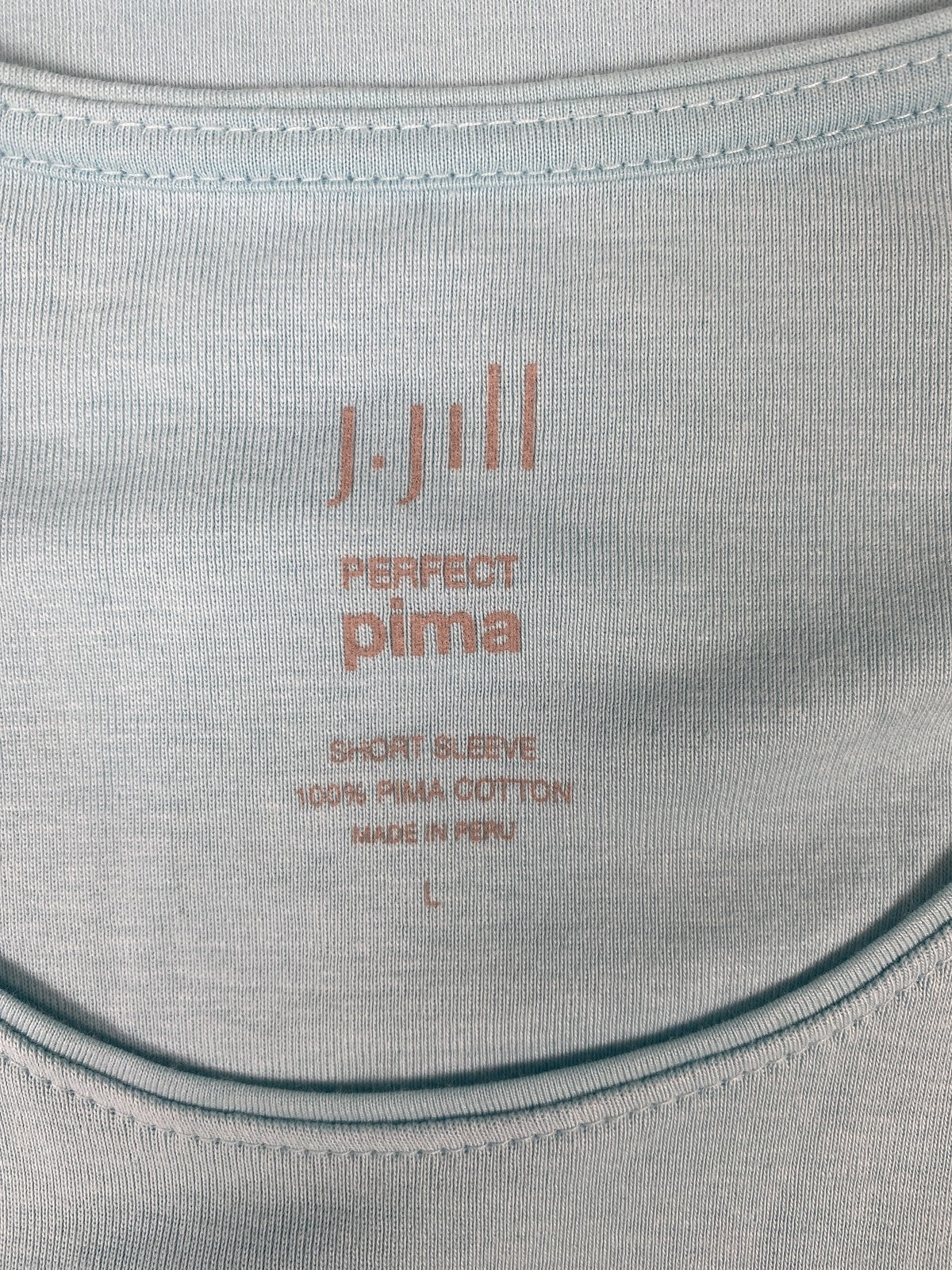 NEW J.Jill Women’s Blue Perfect Pima Short Sleeve T-Shirt - L