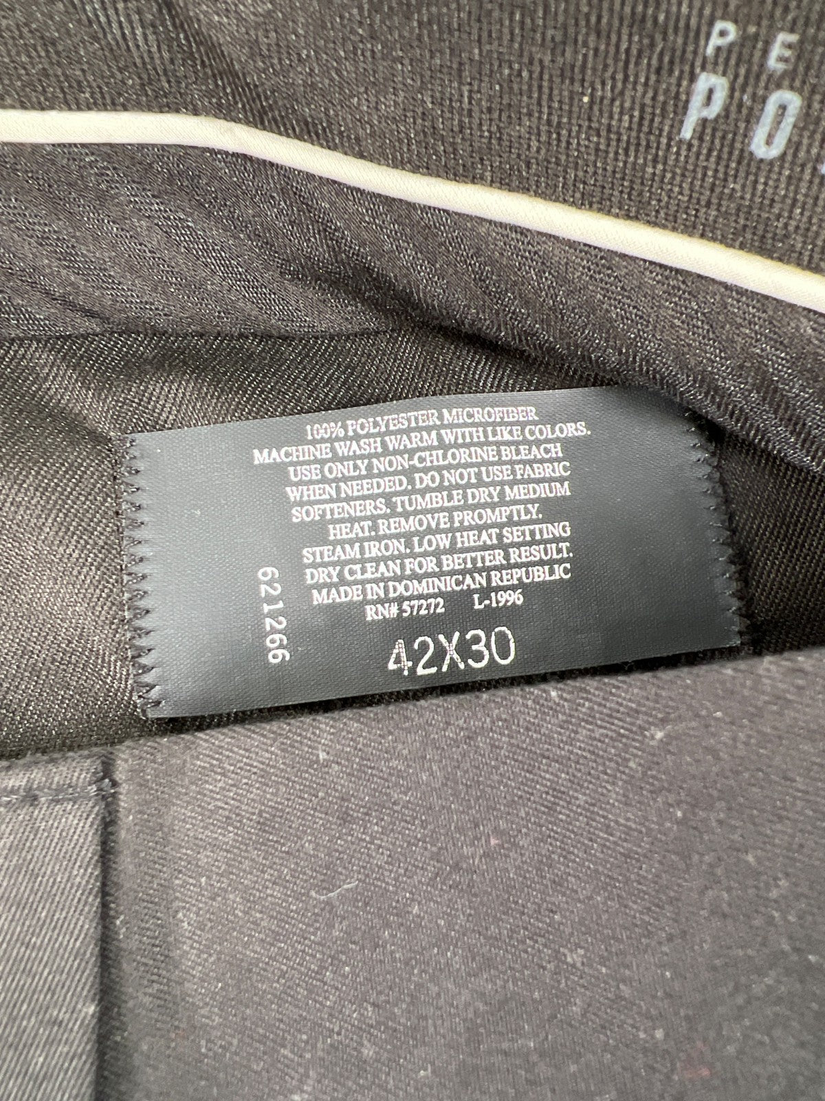 Perry Ellis Portfolio Men’s Black Micro Touch Dress Pants - 42x30