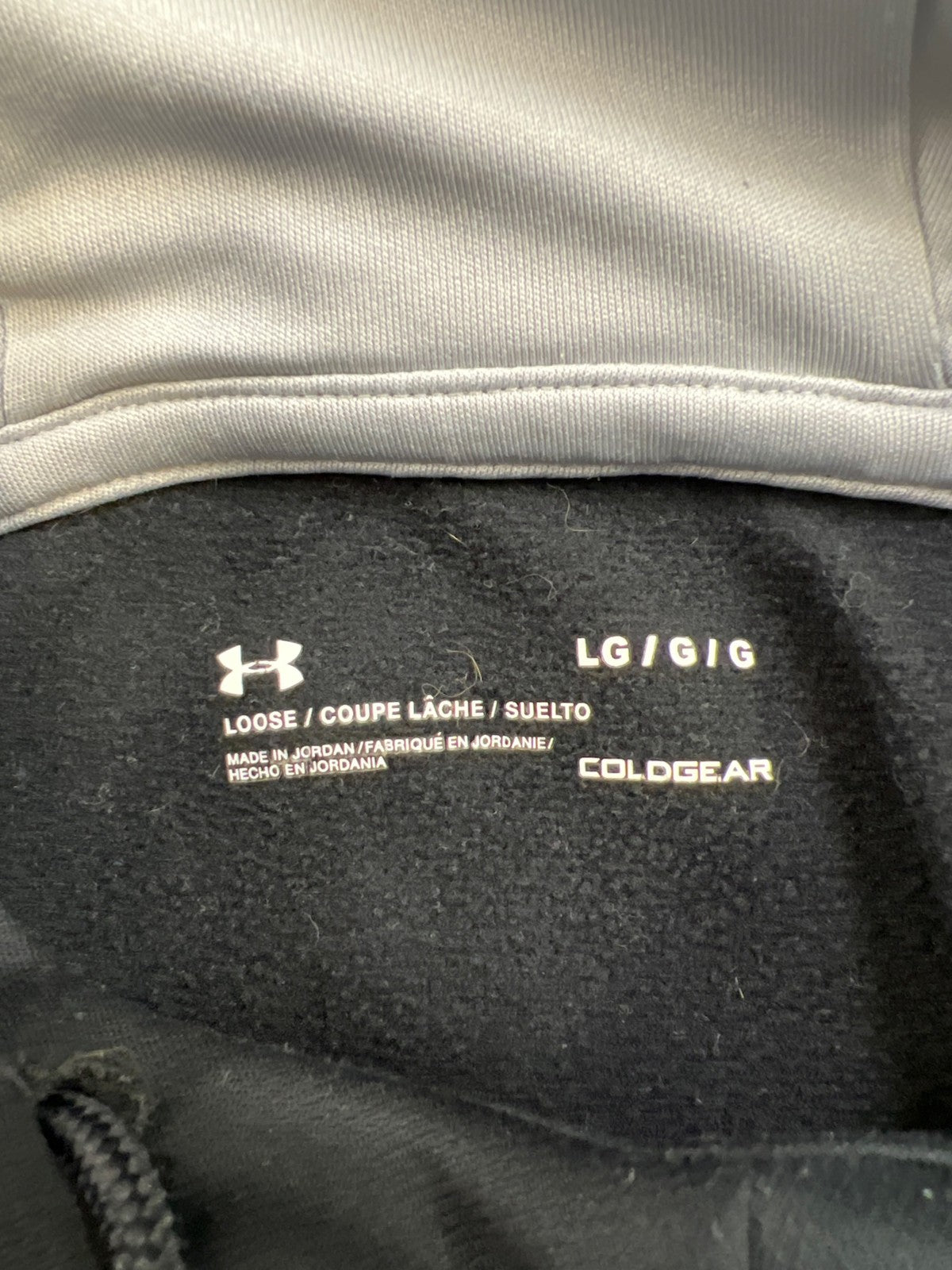 Under Armour Men’s Black Fleece Lined Circle ColdGear Pullover Sweatshirt - L