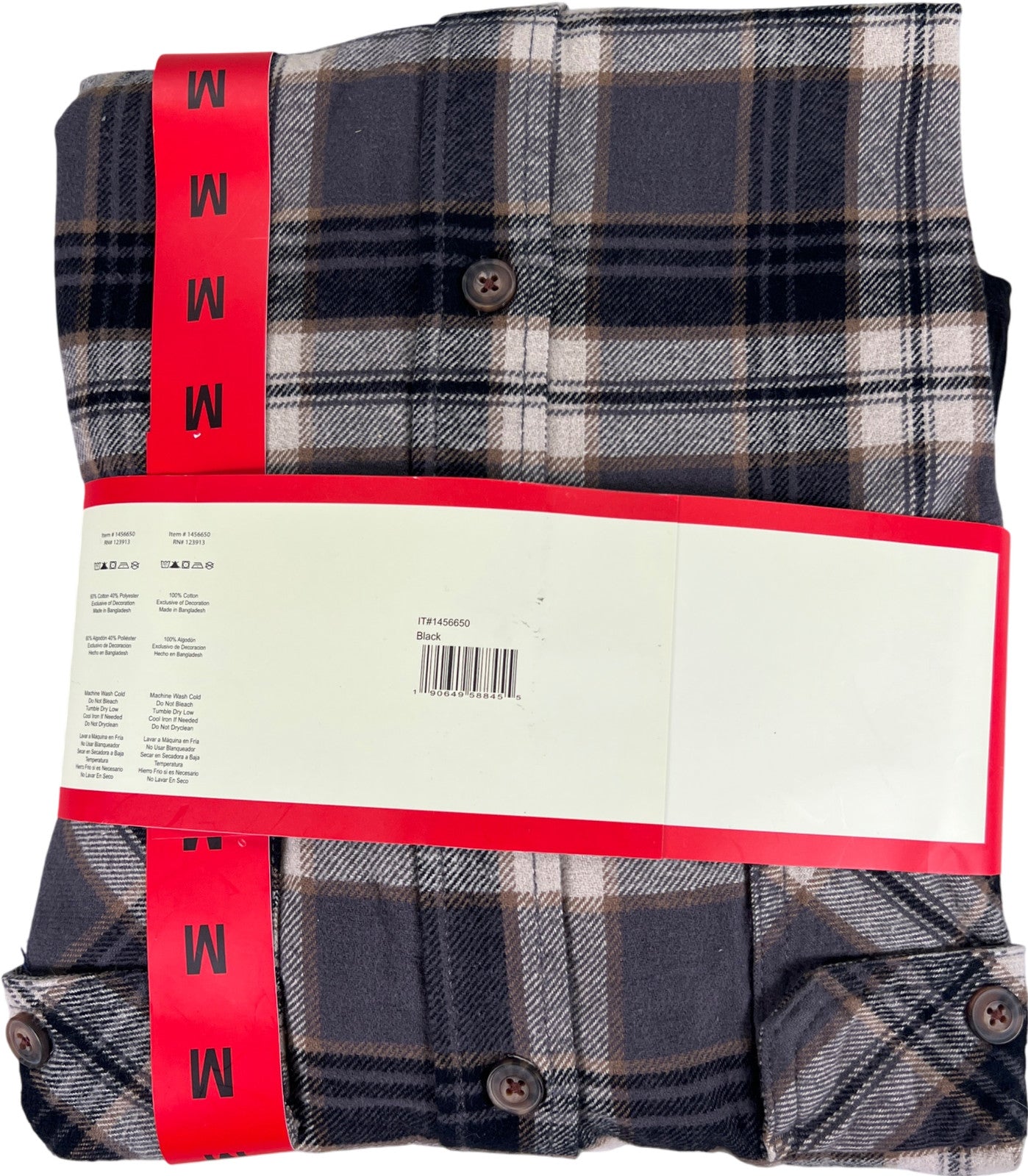 Jachs Men’s Black/Gray 2 Pack Thermal and Flannel Shirts - M