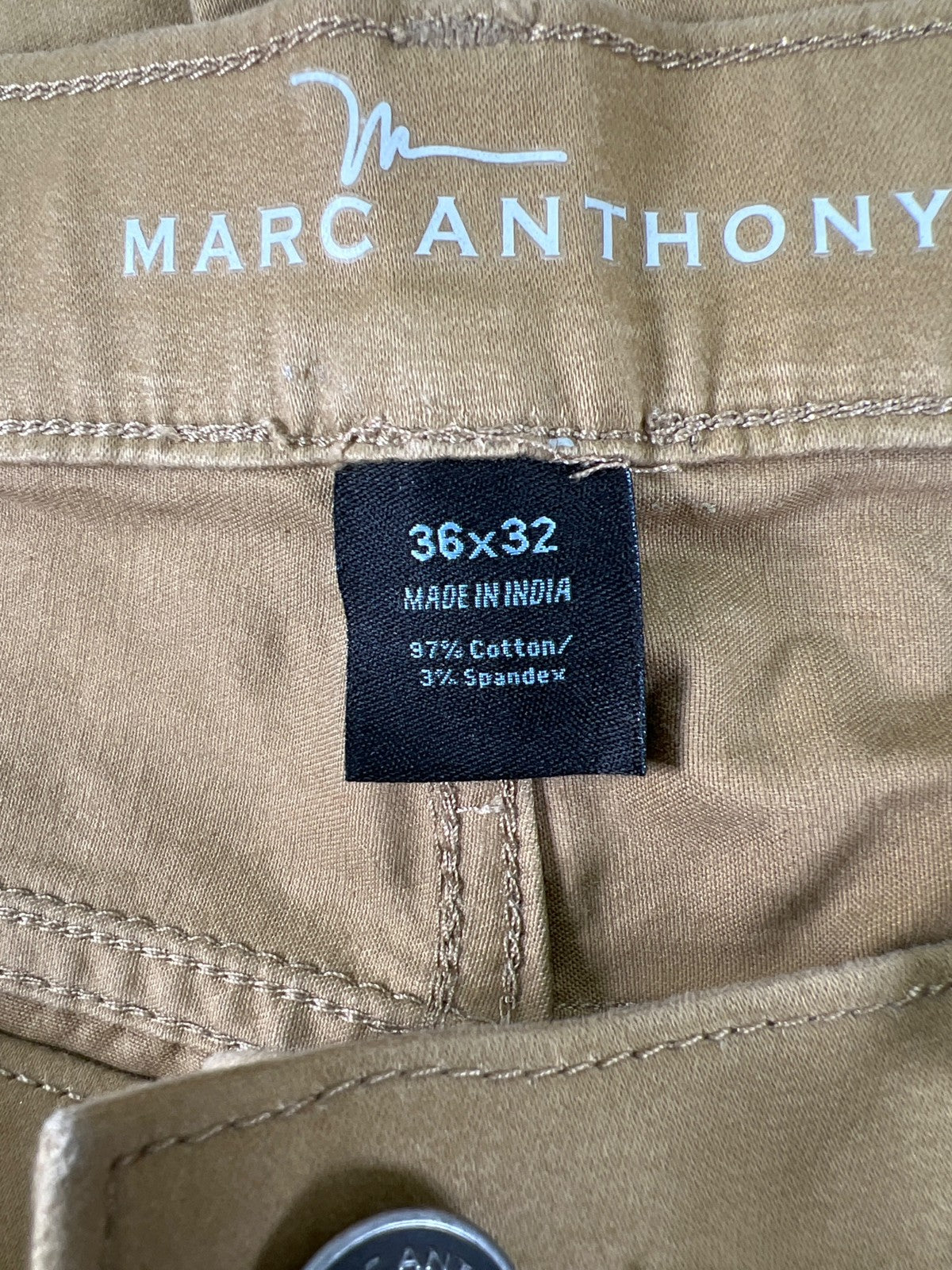 Marc Anthony Men’s Beige Flex Slim Straight Chino Pants - 36x32