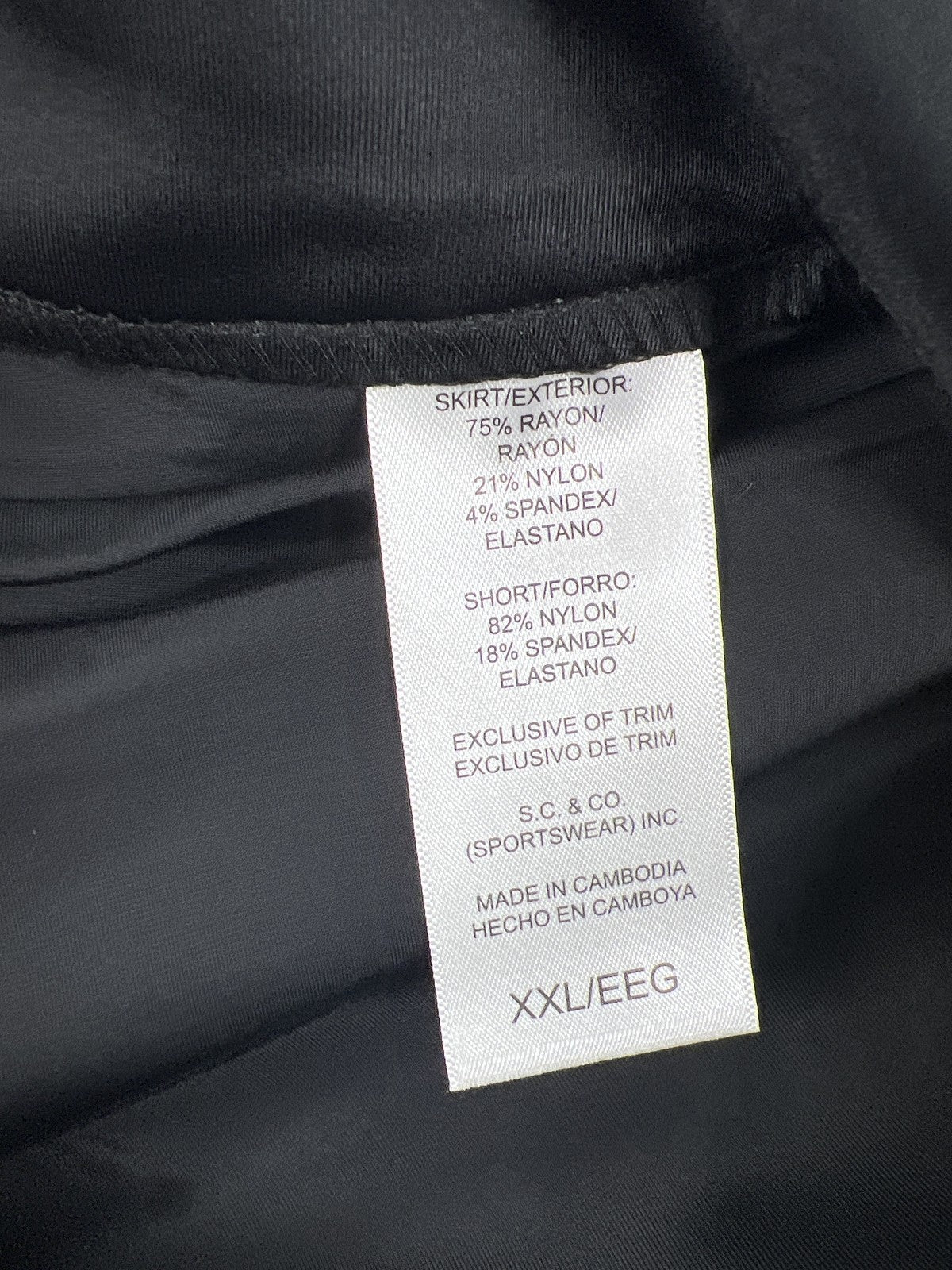 NEW S.C and CO Women’s Black Pull On Lined Athletic Skort - XXL