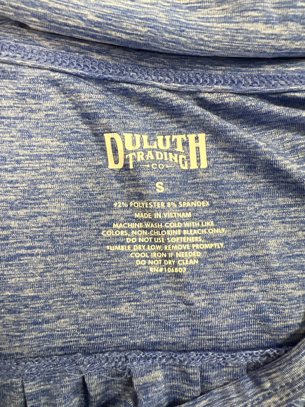 Duluth Trading Women’s Blue Heathered V-Neck Short Sleeve Athletic Shirt - S