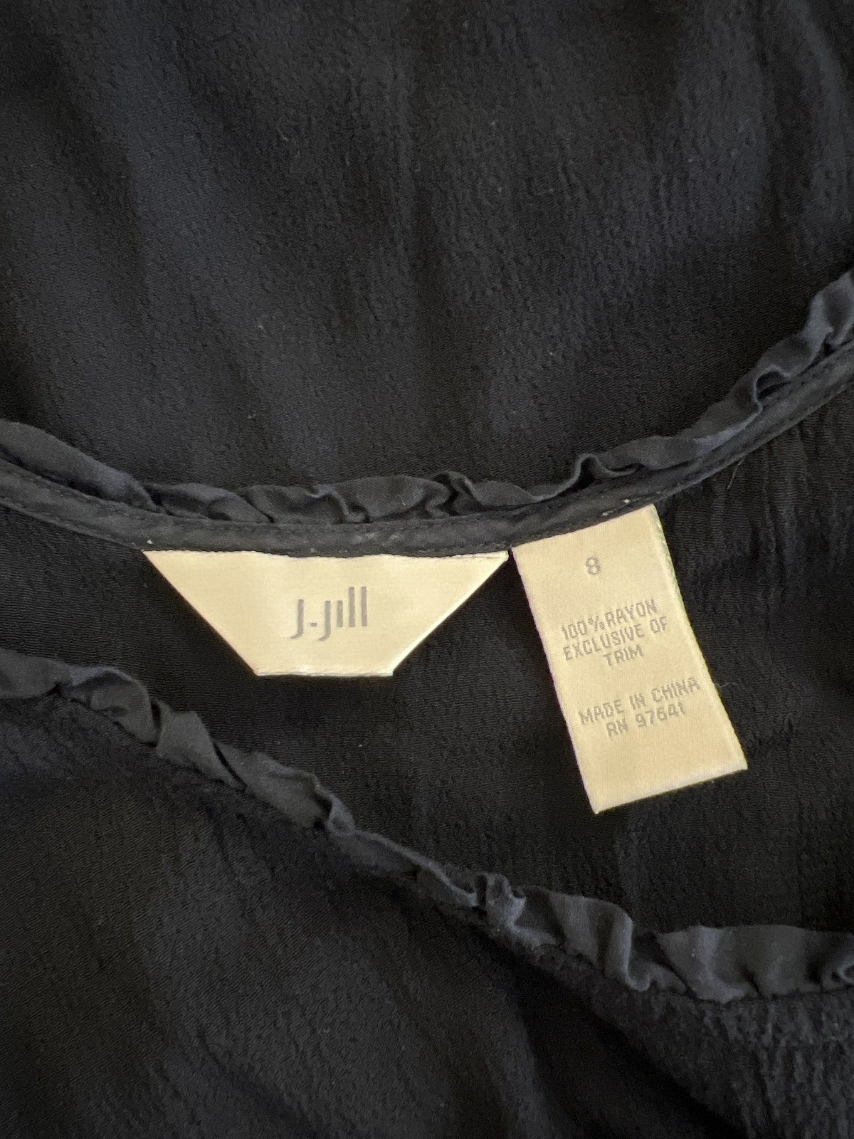 J. Jill Women’s Black Sleeveless Rayon Tie Back Full Length Dress - 8