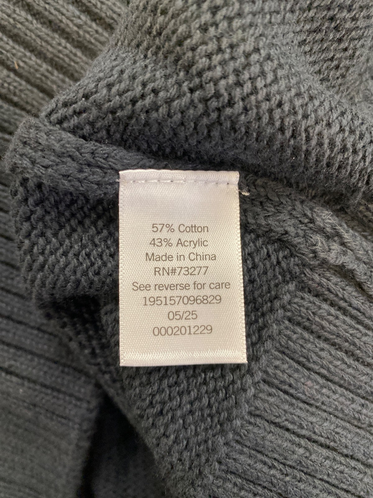 Sonoma Men’s Black 1/4 Zip Long Sleeve Pullover Sweater - M