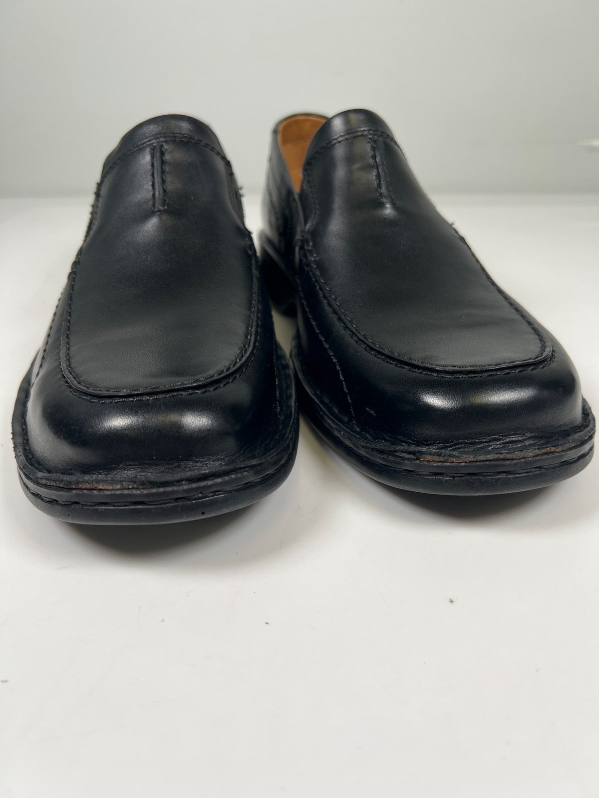 Clarks Collection Men’s Black Leather Slip On Dress Loafers - 9