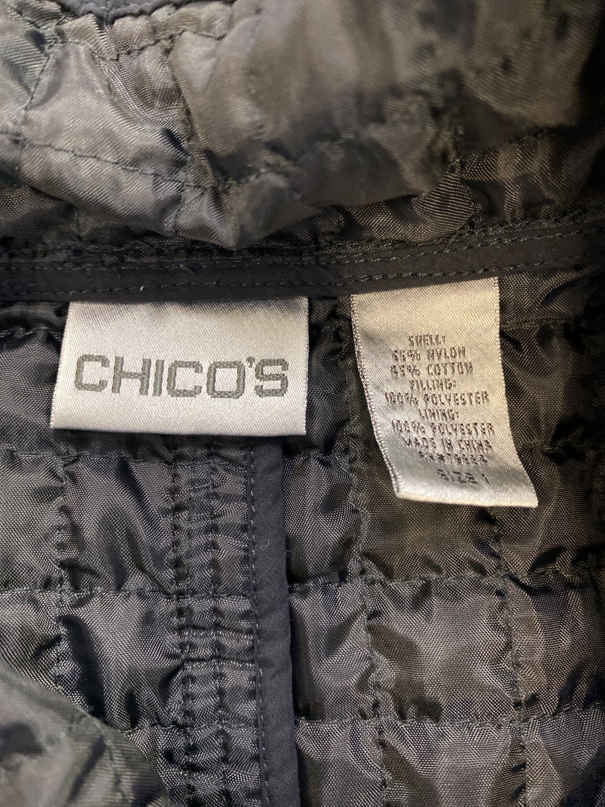 Chico’s Women’s Black Sleeveless Full Zip Vest - 1/US M