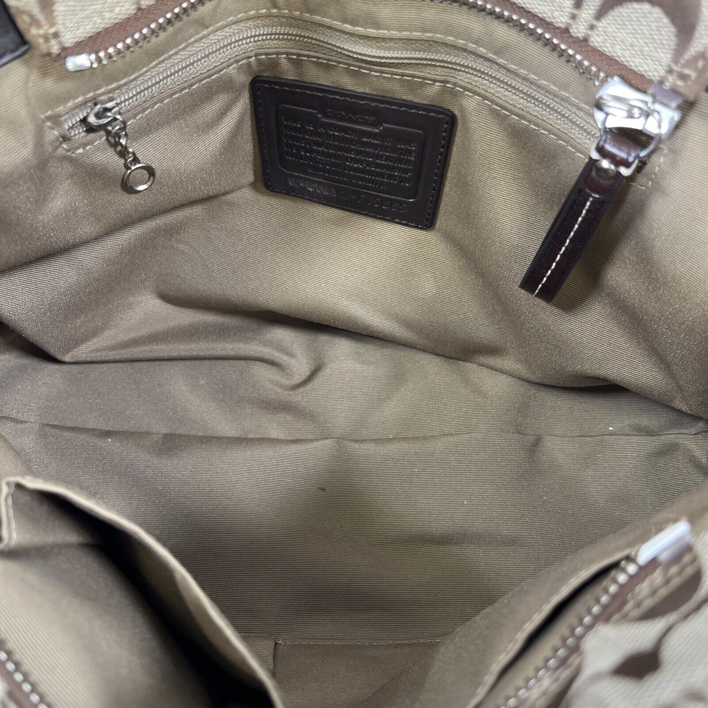 Coach Women's Brown Signature Fabric Hampton Shoulder Bag Purse