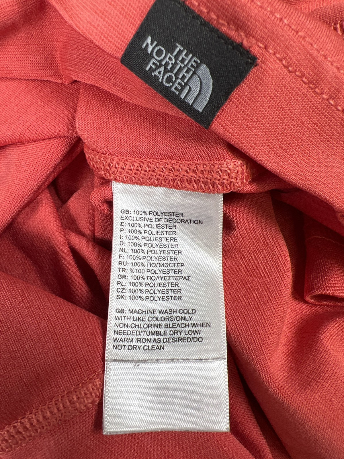 The North Face Women’s Orange FlashDry Short Sleeve V-Neck Athletic Shirt - L