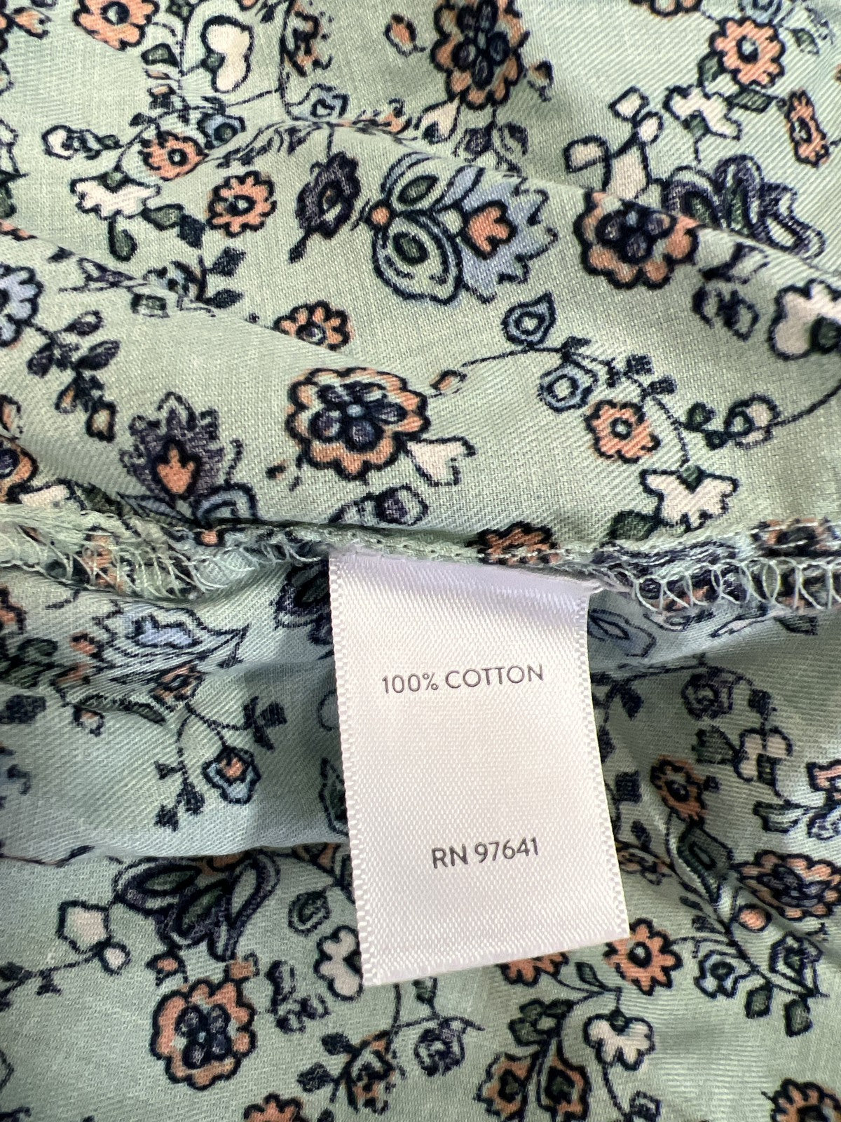 J.Jill Women’s Blue Floral 3/4 Sleeve Button Up Blouse - XS