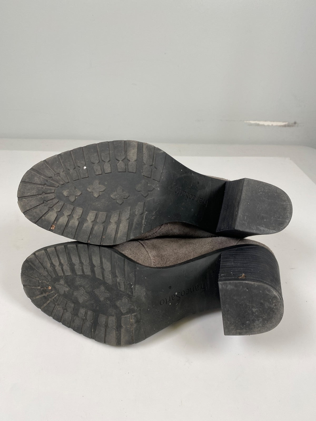 Franco Sarto Women’s Gray Suede Nashville Heeled Ankle Booties - 8.5