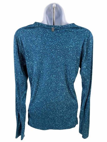 Nike Women's Blue Long Sleeve Dri-Fit Running Shirt - S