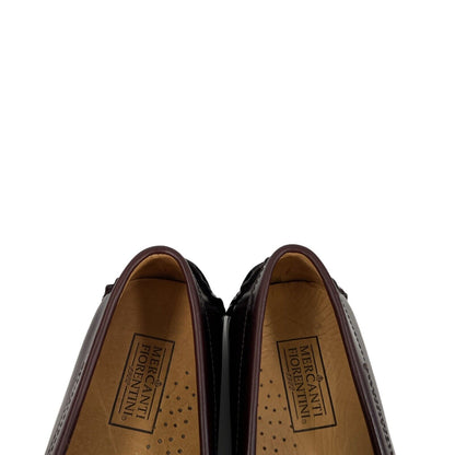 Mercanti Fiorentin Men's Dark Red Leather Slip On Loafers - 11 M