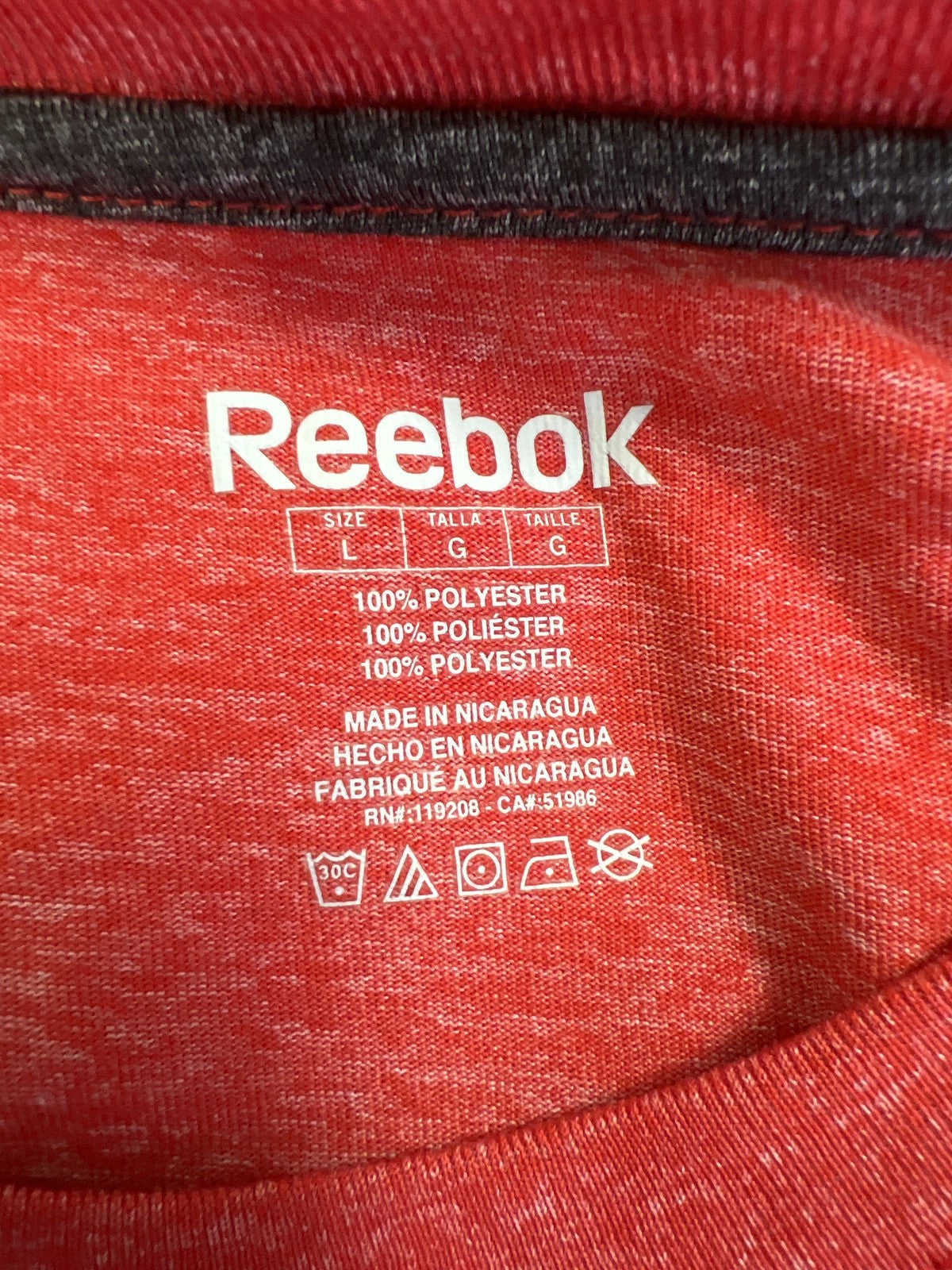 Reebok Men’s Red Detroit Red Wings Short Sleeve Athletic T-Shirt - L