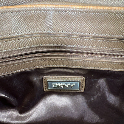 DKNY Women's Beige Logo Fabric Small Shoulder Bag Purse