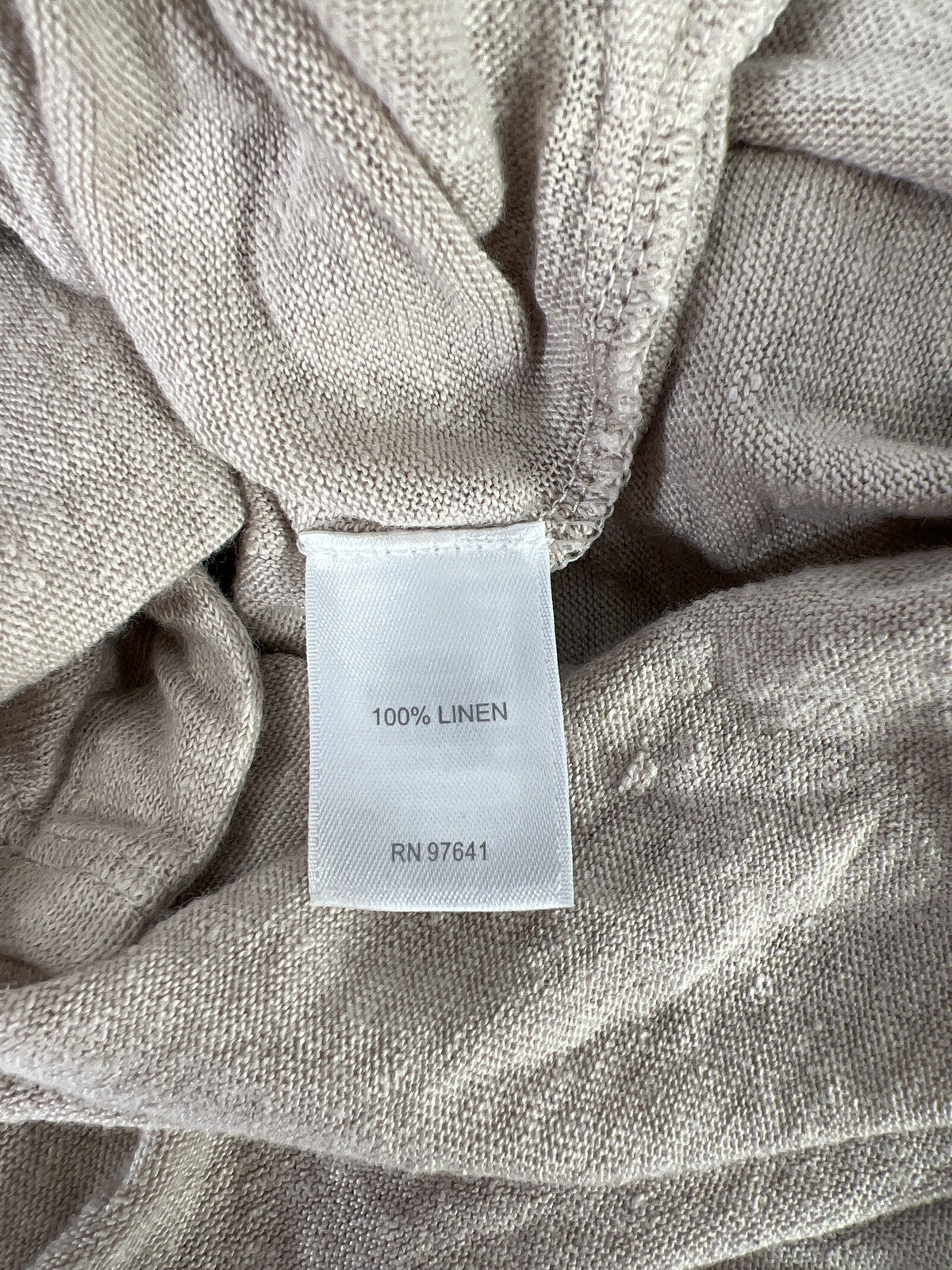 J.Jil Women’s Beige Love Linen V-Neck T-Shirt - M