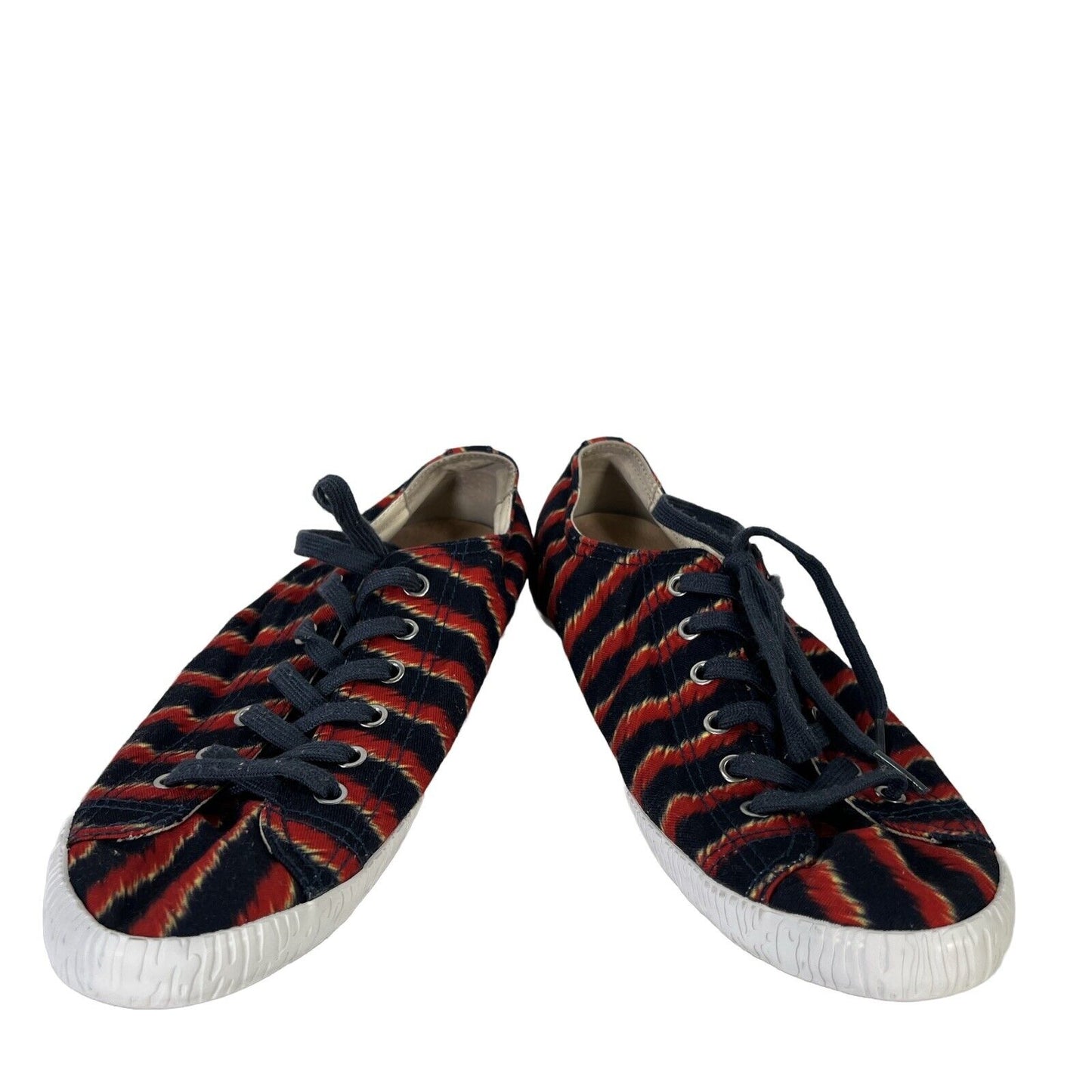 Kenzo Men's Red/Blue Striped Diego Canvas Low Top Sneakers - 44/ US 11