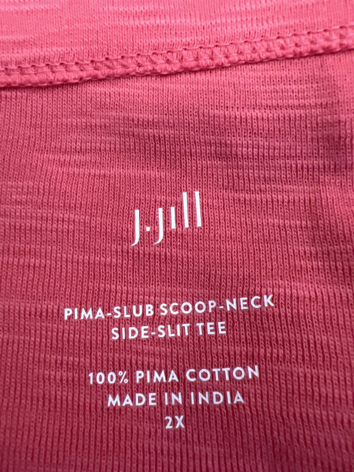 J.Jill Women’s Pink Side Slit Short Sleeve T-Shirt - Plus 2X