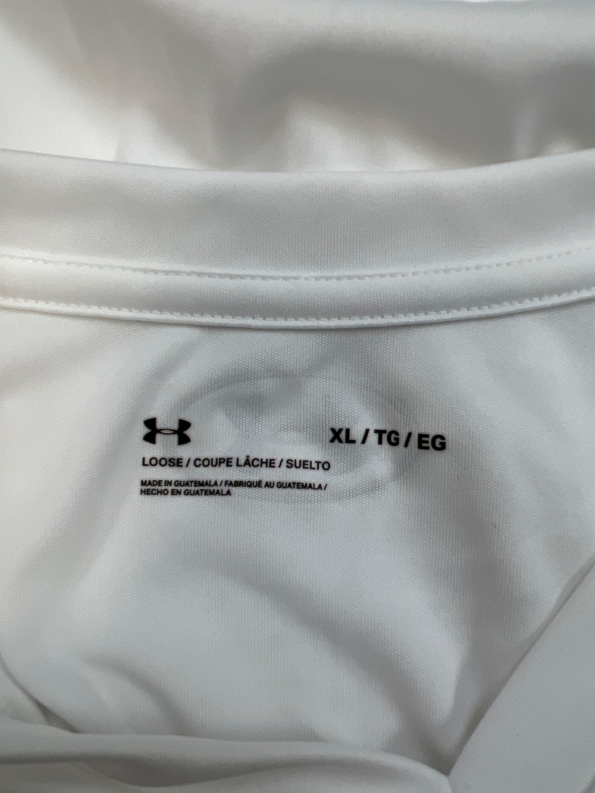 Under Armour Men’s White Loose Fit Short Sleeve Athletic T-Shirt - XL