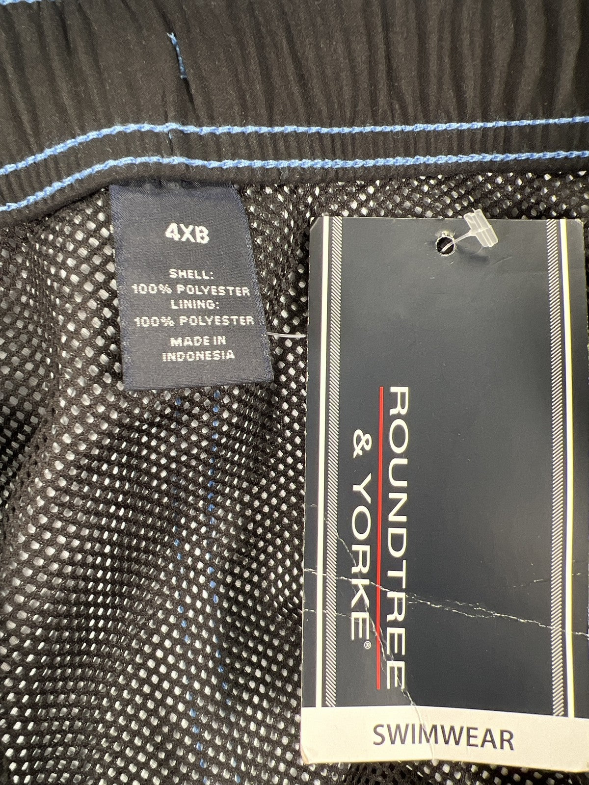 NEW Roundtree and Yorke Men’s Blue Mesh Lined Swim Trunks - 4X Big