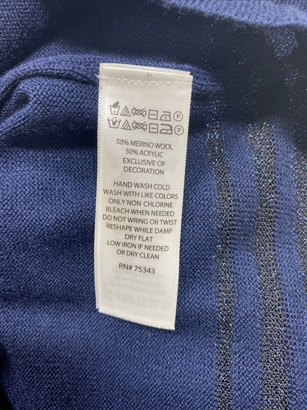 NEW Nicole Miller Women's Blue Sheer Knit 3/4 Sleeve Sweater Dress - L