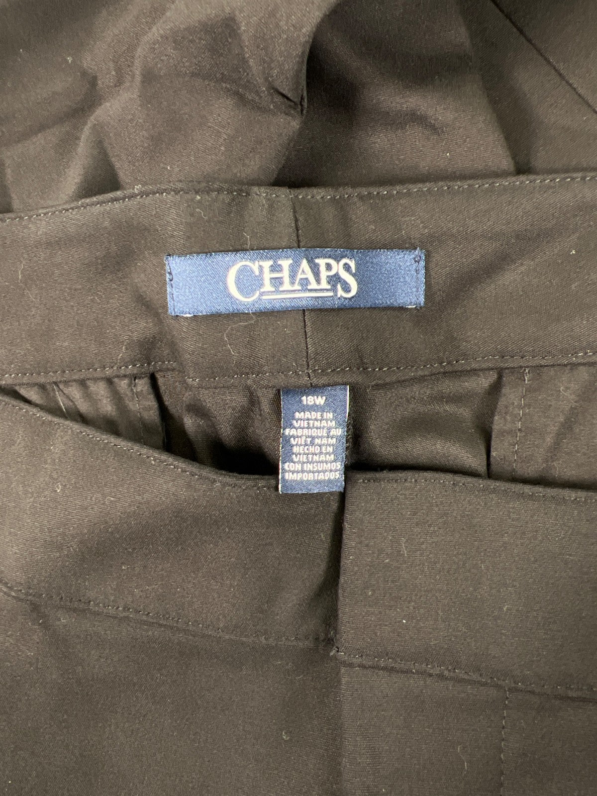 Chaps Women’s Black Super Stretch Slim Leg Dress Pants - 18w