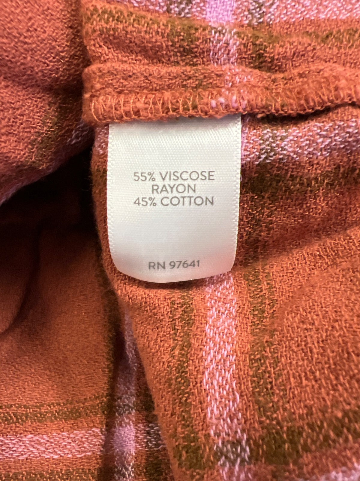 J.Jill Women’s Orange/Pink Plaid 1/2 Button Pullover Blouse - Plus 2X