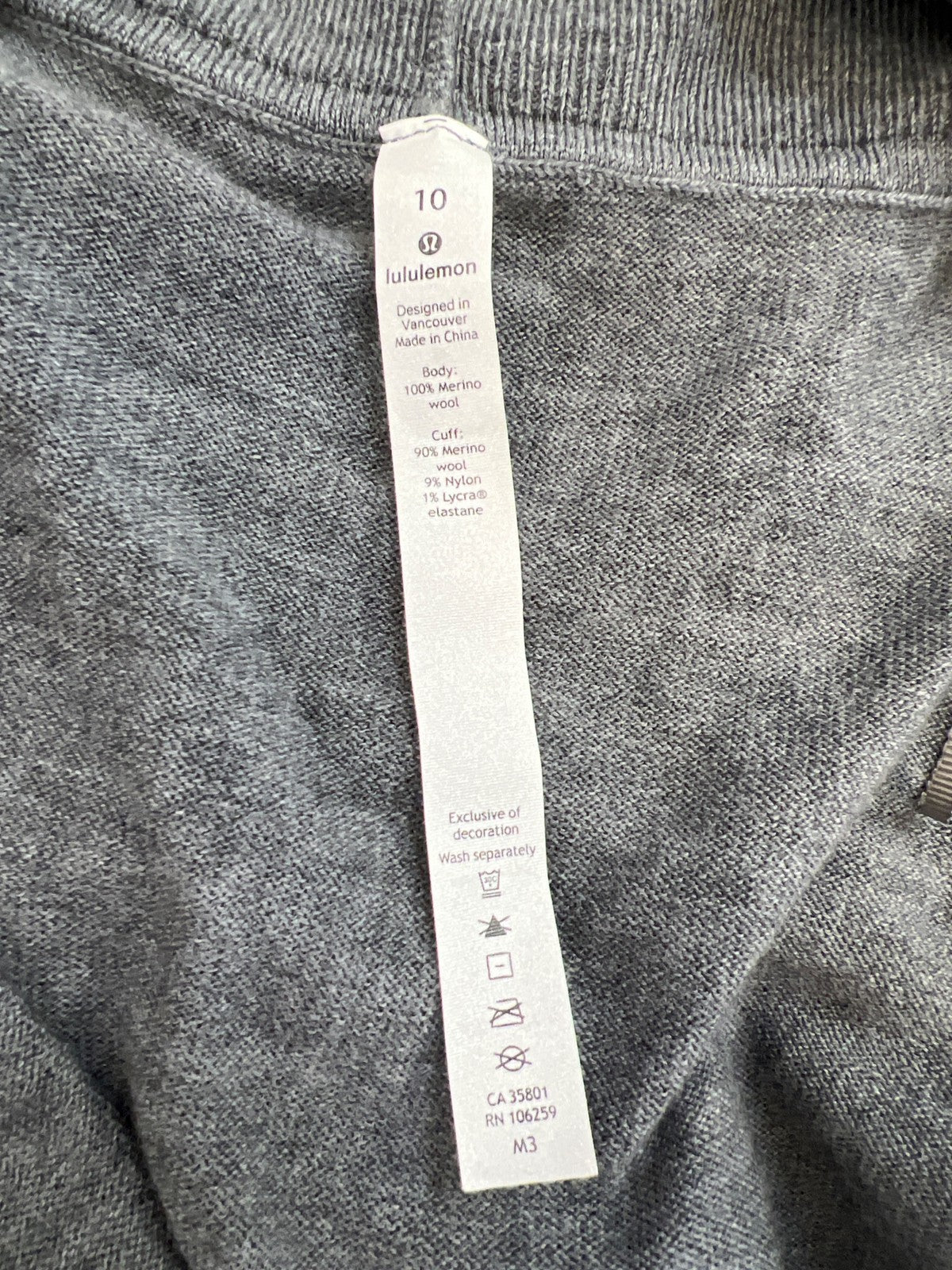 Lululemon Women’s Gray Merino Wool Sit In Lotus Wrap Cardigan Sweater - 10