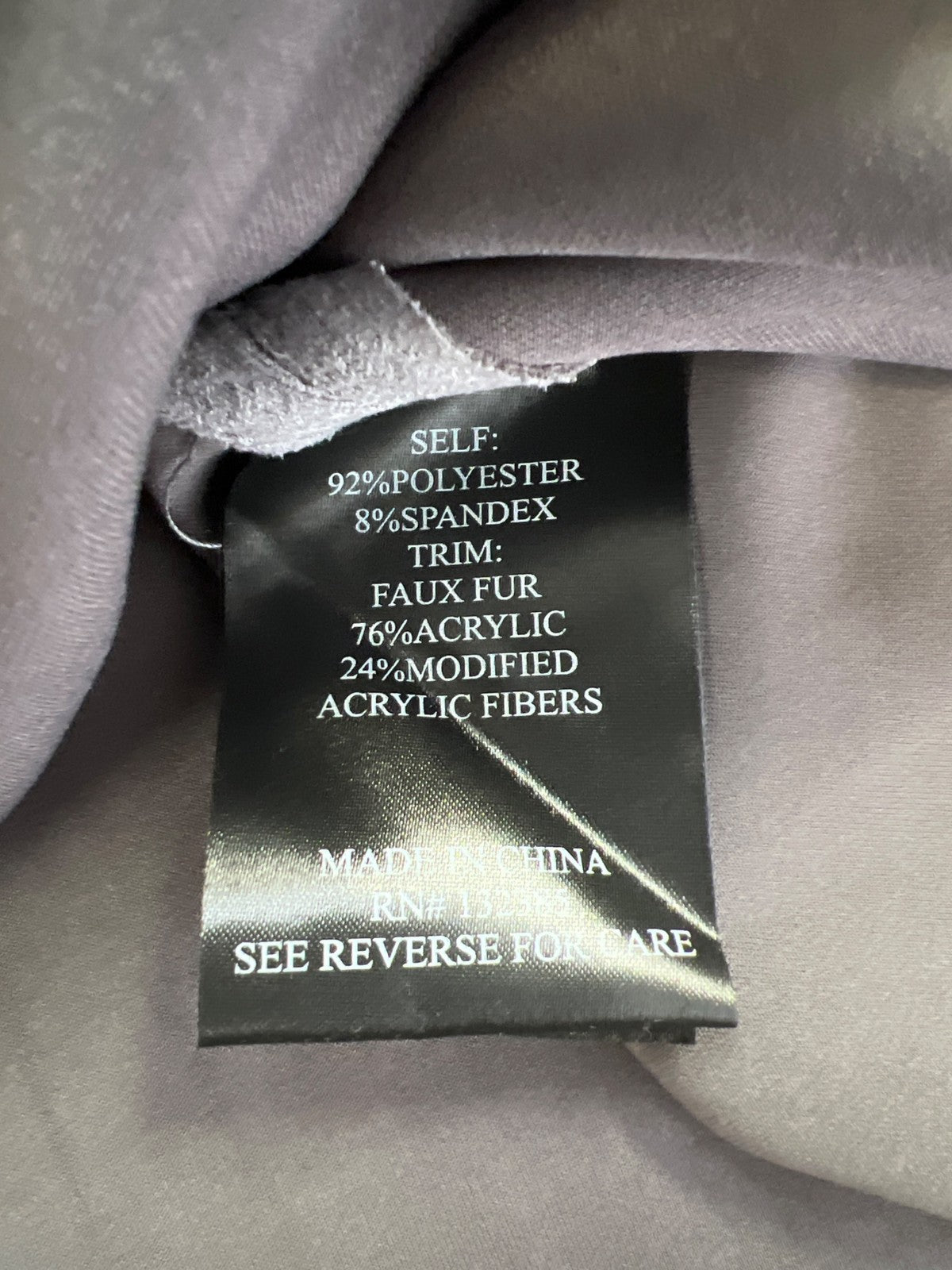 Love Token Women’s Gray Faux Fur Trim Poncho Sweater - M/L