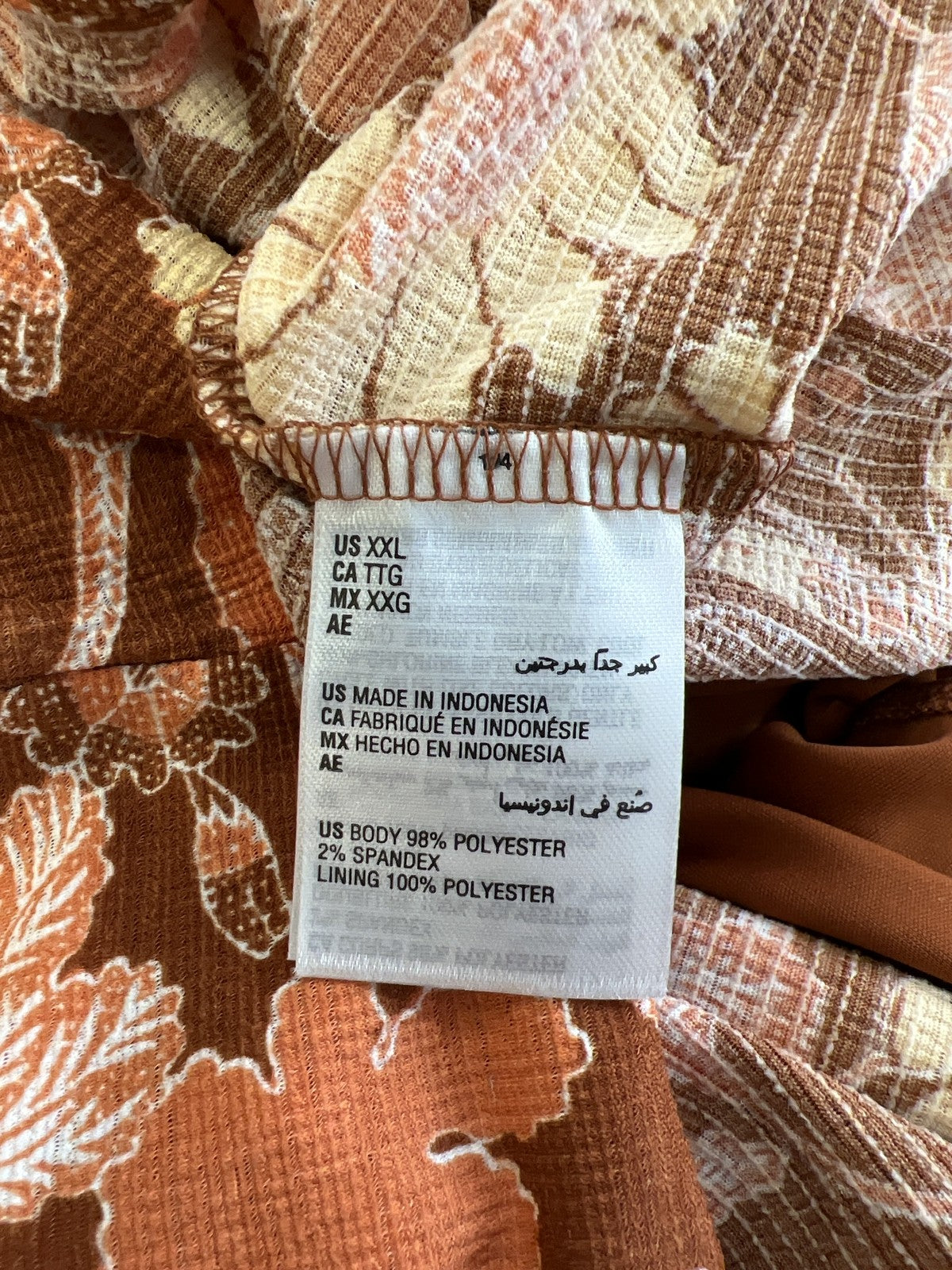 NEW INC International Concepts Womens Orange Floral Sleeveless Tiered Dress -XXL