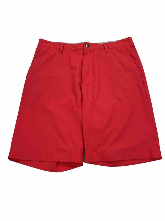 adidas Men's Red Polyester Stretch Golf Shorts - 30