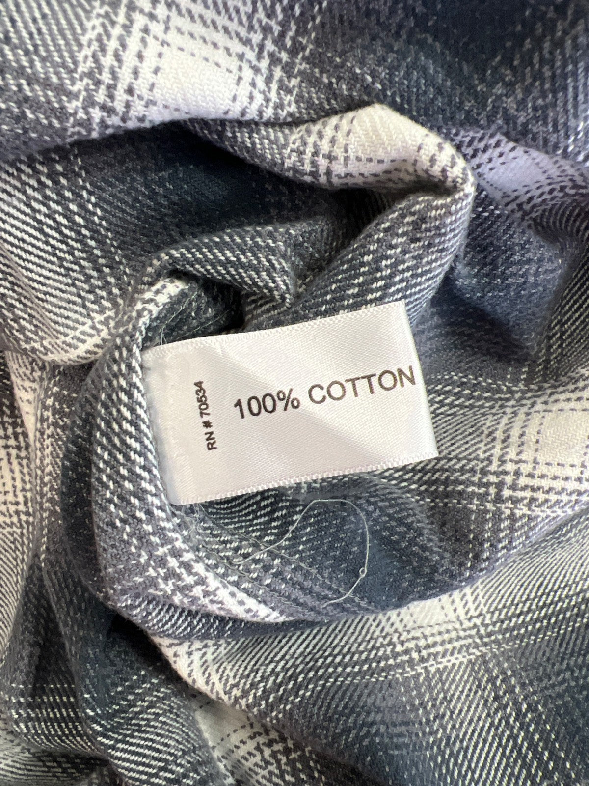 Orvis Men’s Gray/Blue Plaid Active Fit Button Up Flannel Shirt - XL