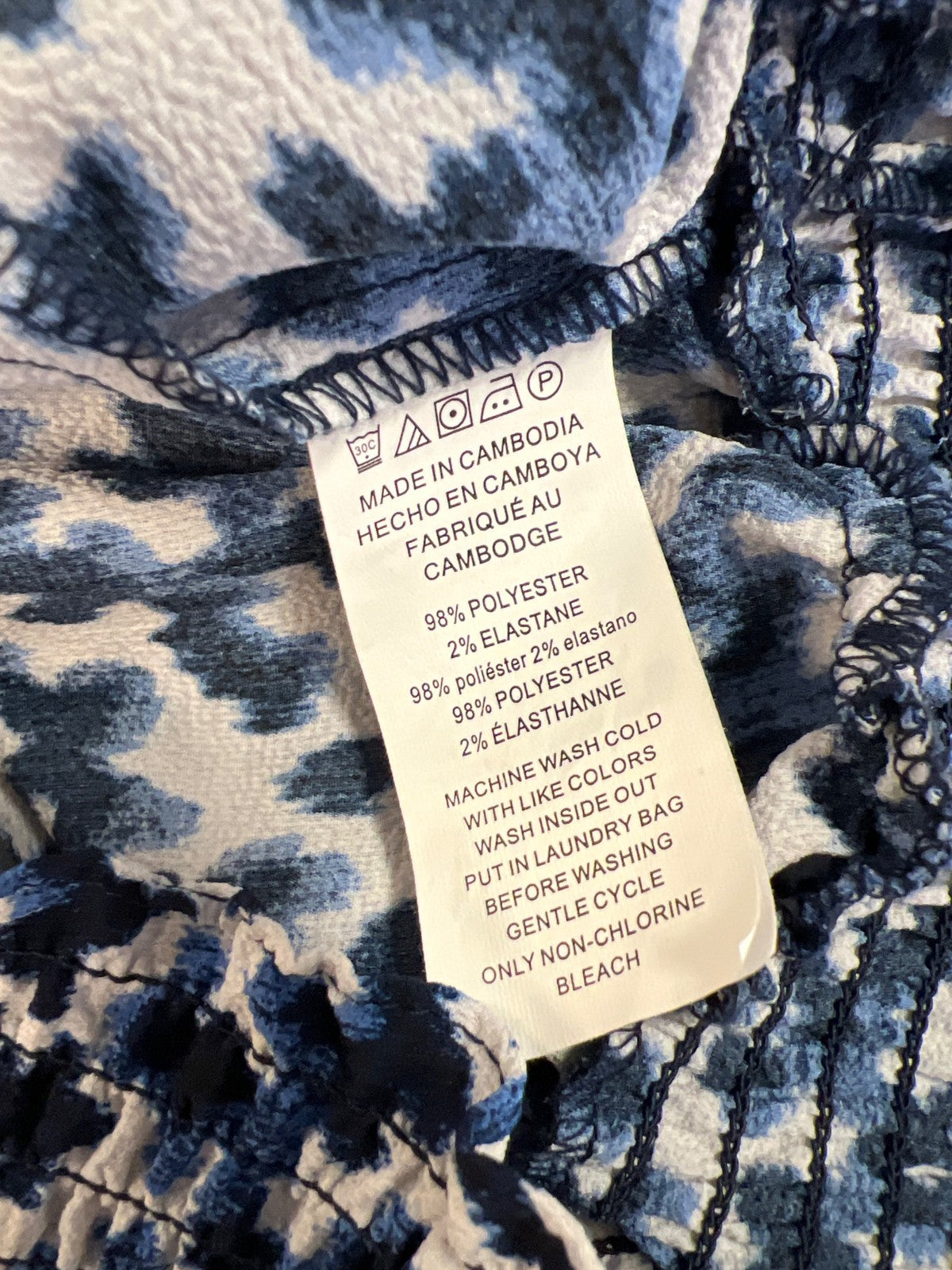 Michael Kors Women’s Blue/White Short Sleeve Blouse - L