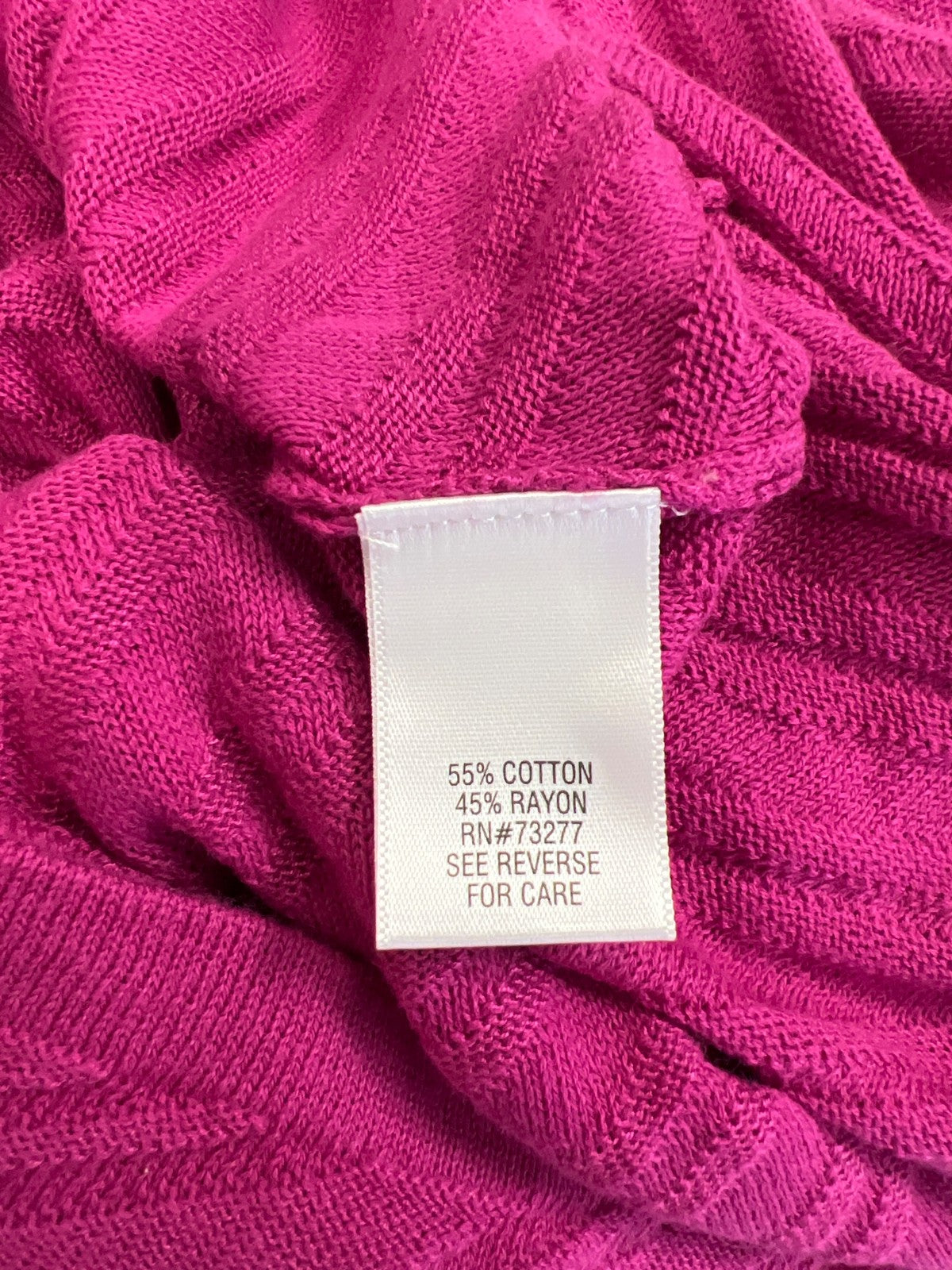 Dana Buchman Women’s Pink Magenta 3/4 Sleeve Cross Thin Knit Sweater - L