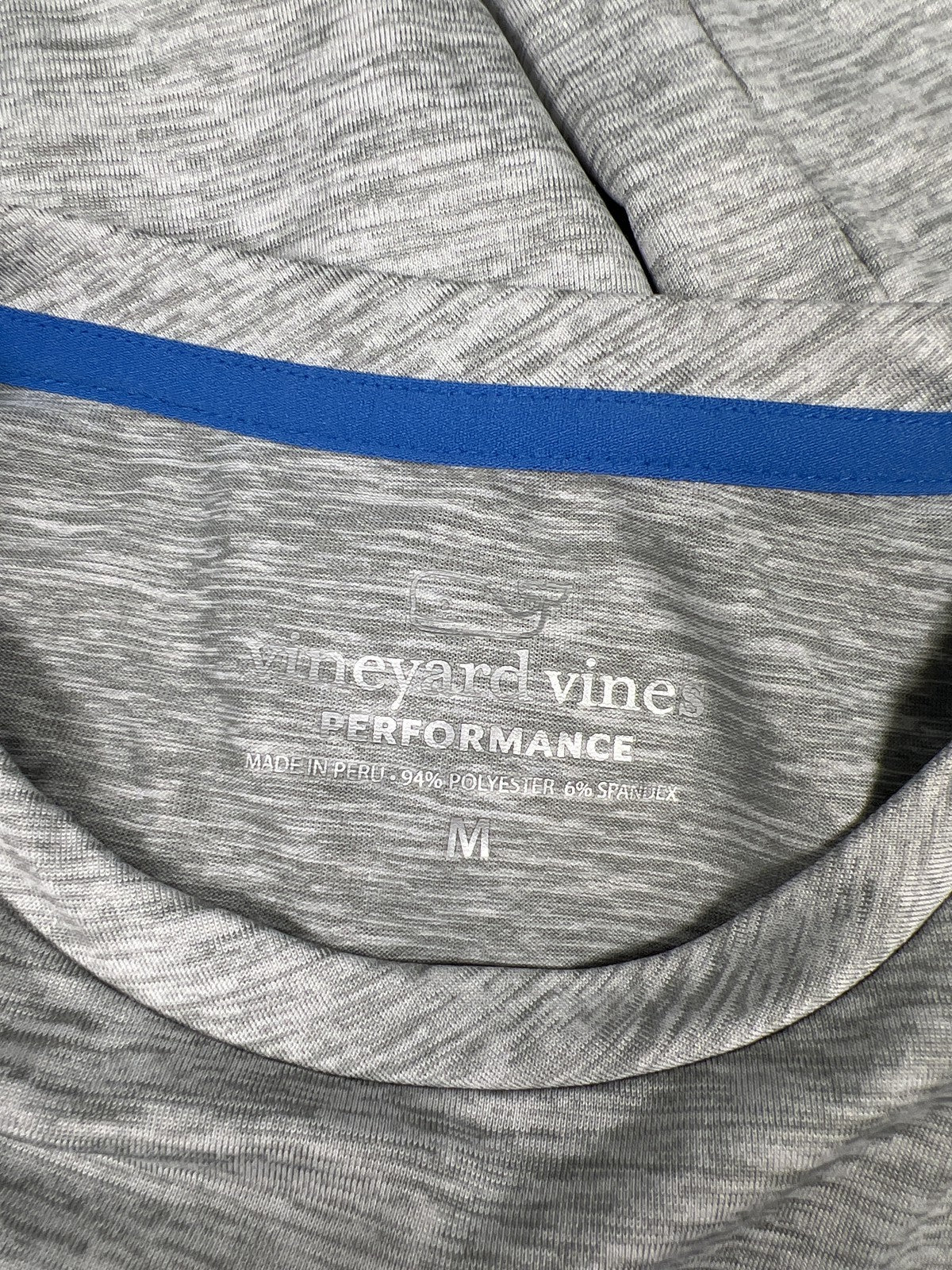 Vineyard Vines Men’s Gray Heather Performance Long Sleeve Athletic Shirt - M