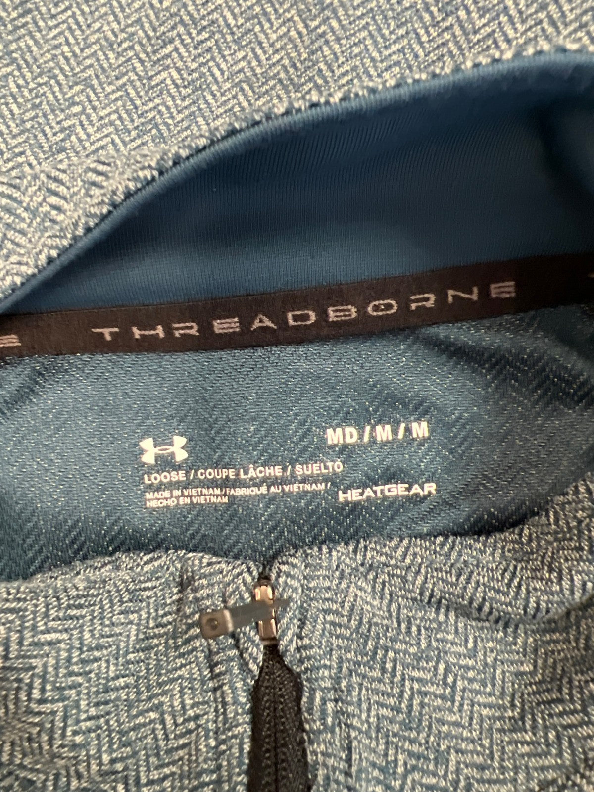 Under Armour Men’s Blue Threadborne Long Sleeve 1/4 Zip Athletic Shirt - M