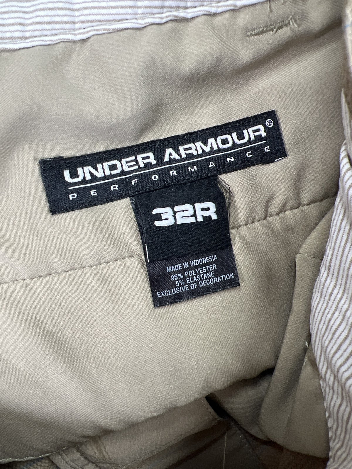 Under Armour Performance Men’s Brown Plaid Athletic Shorts - 32