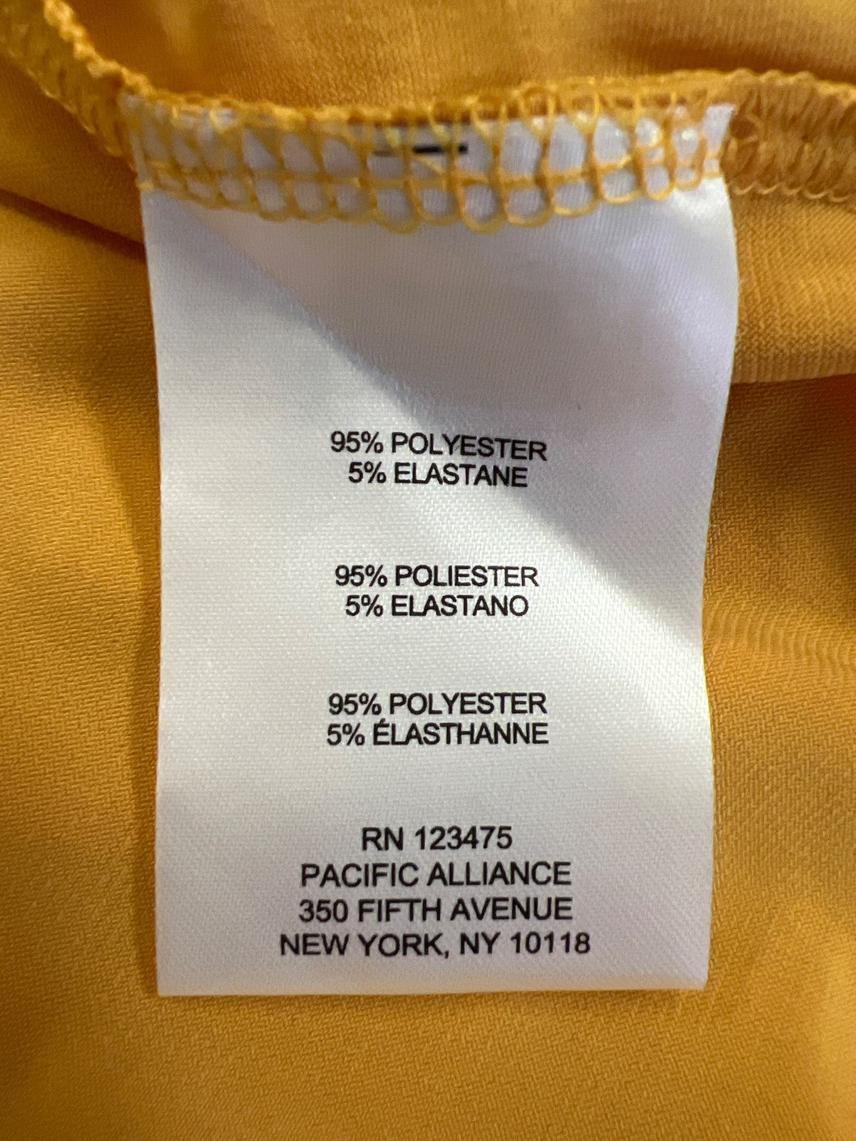 Ellen Tracy Women’s Yellow 3/4 Roll Sleeve V-Neck Blouse - M