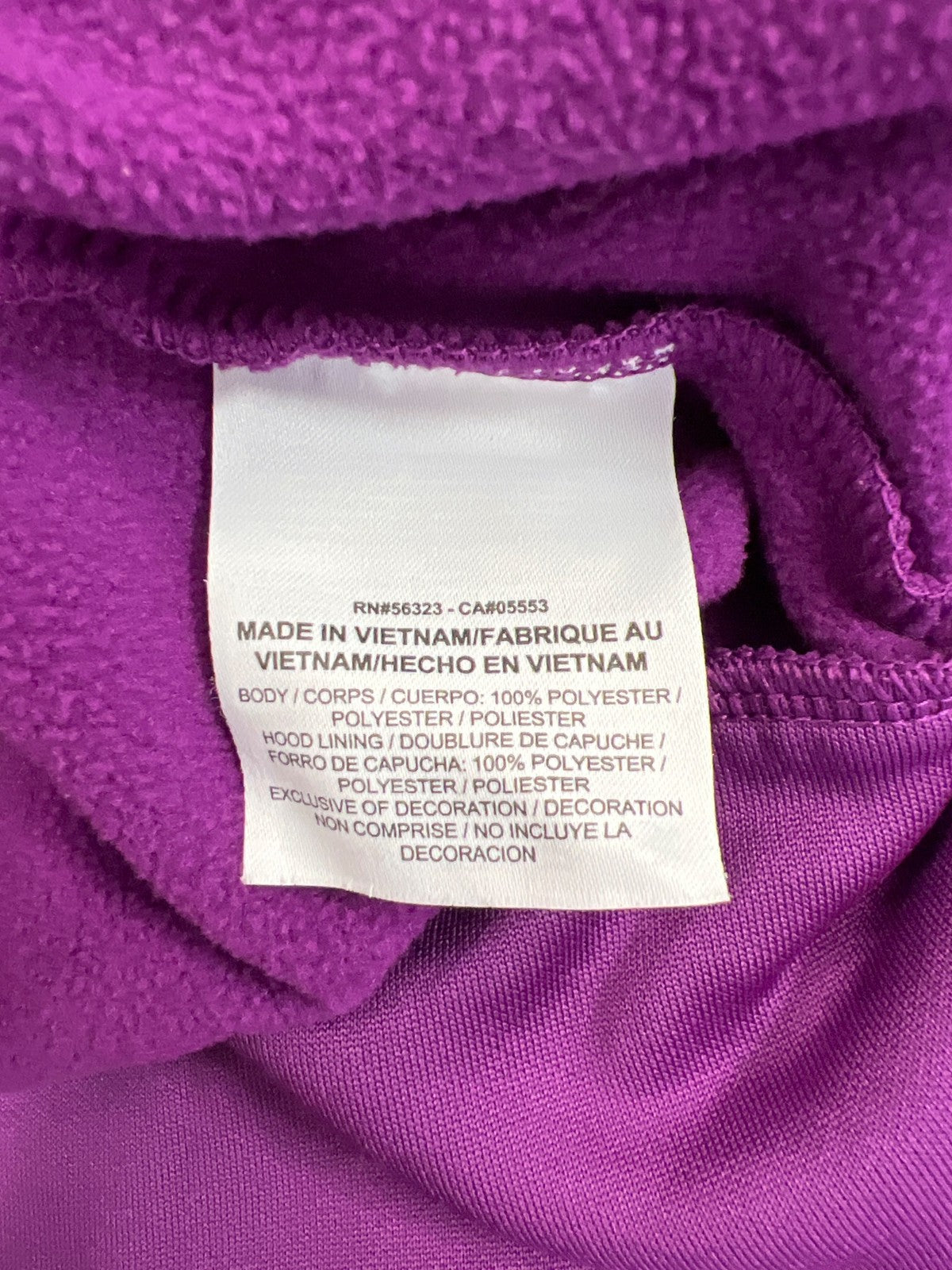 Nike Sportswear Women’s Purple Fleece Lined Full Zip Sweatshirt - L