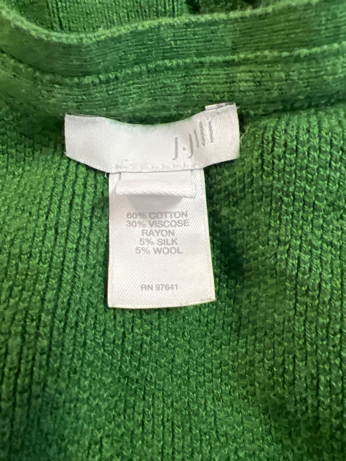J.Jill Women’s Green Long Sleeve Wool Blend V-Neck Sweater - L