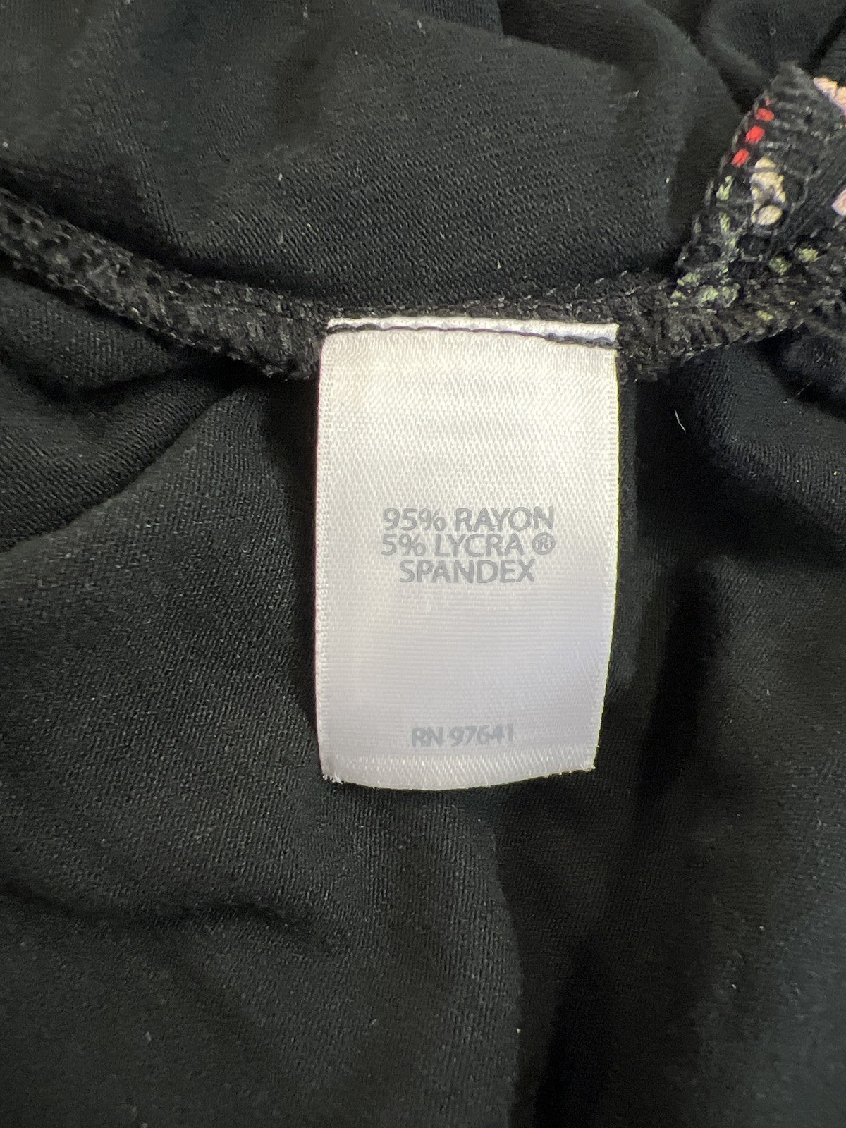 J.Jill Wearever Collection Women’s Black/Red Floral 3/4 Sleeve Shirt - S