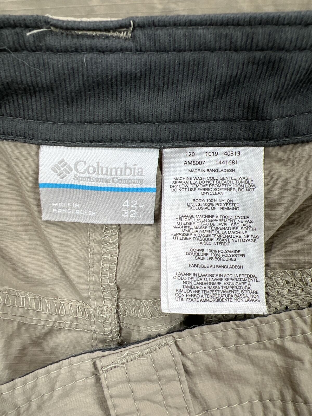 Columbia Men's Beige Silver Ridge Cargo Pants - 42x32