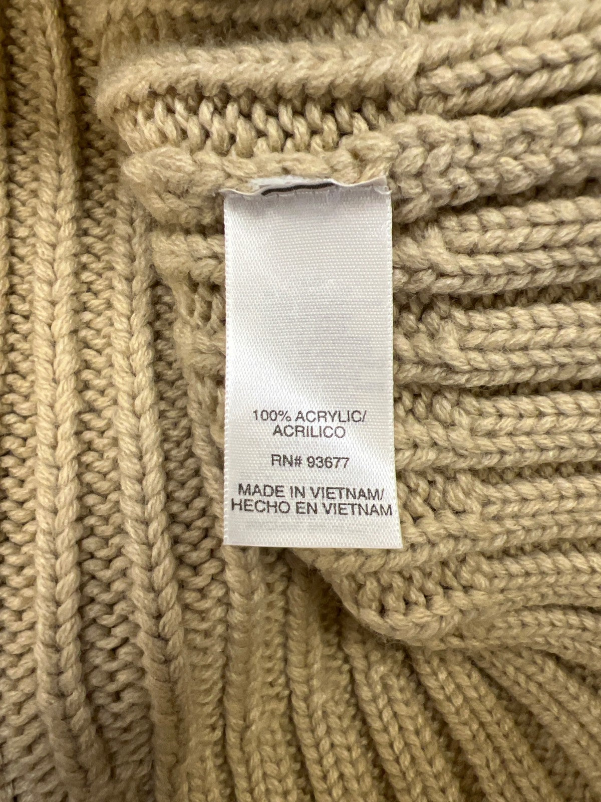 St.Johns Bay Women’s Beige Cable Knit Button Up Cardigan Sweater - M